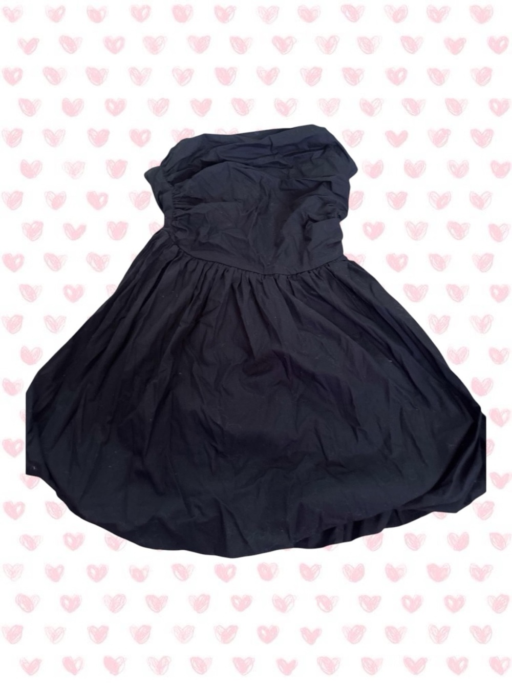 Forever 21 Black Strapless Bubble Hem Mini Dress